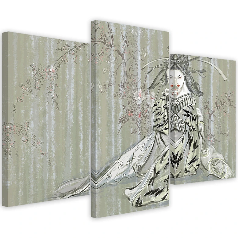 3-delige canvas print, traditionele Japanse Geisha 