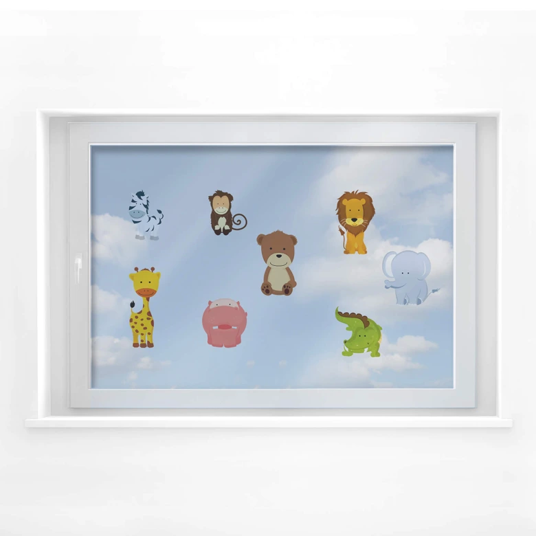 Raamsticker Kinderdiertjes 