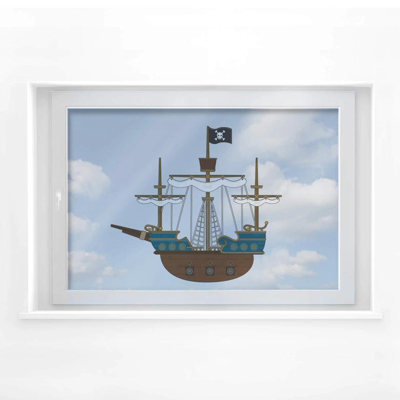Sticker pour fenêtre : Bateau de Pirates  