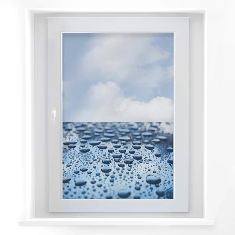 Obraz z okna z kroplami wody 