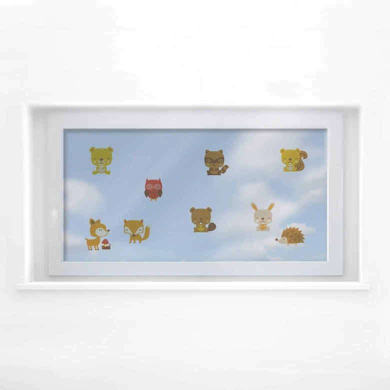 Fensterbild Waldtiere Set 