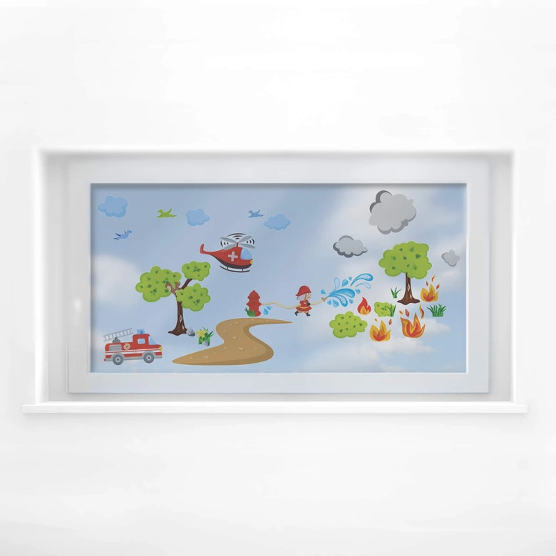 Fensterbild Feuerwehr Set 