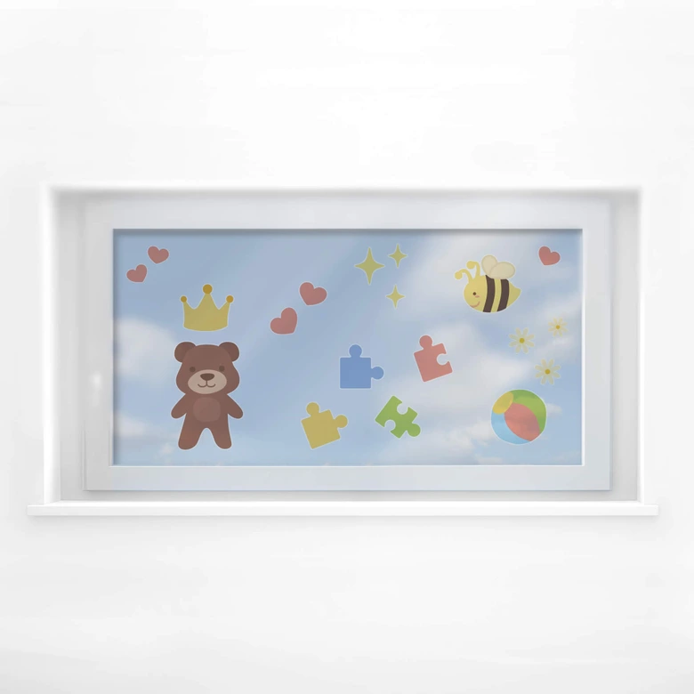 Fensterbild Spielzeug 