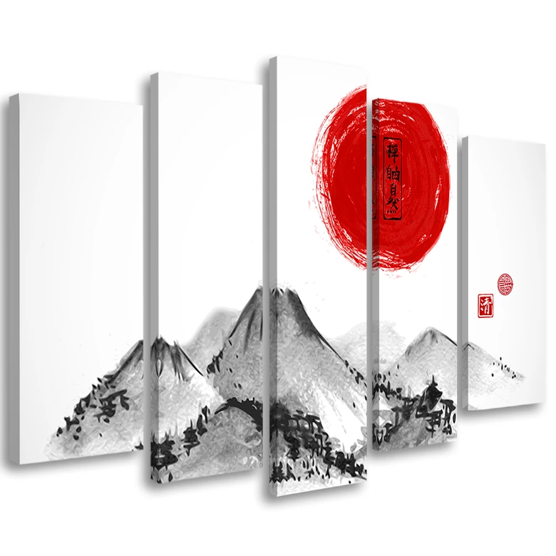 Wandbild 5-teilig, Japan Berge Landschaft 