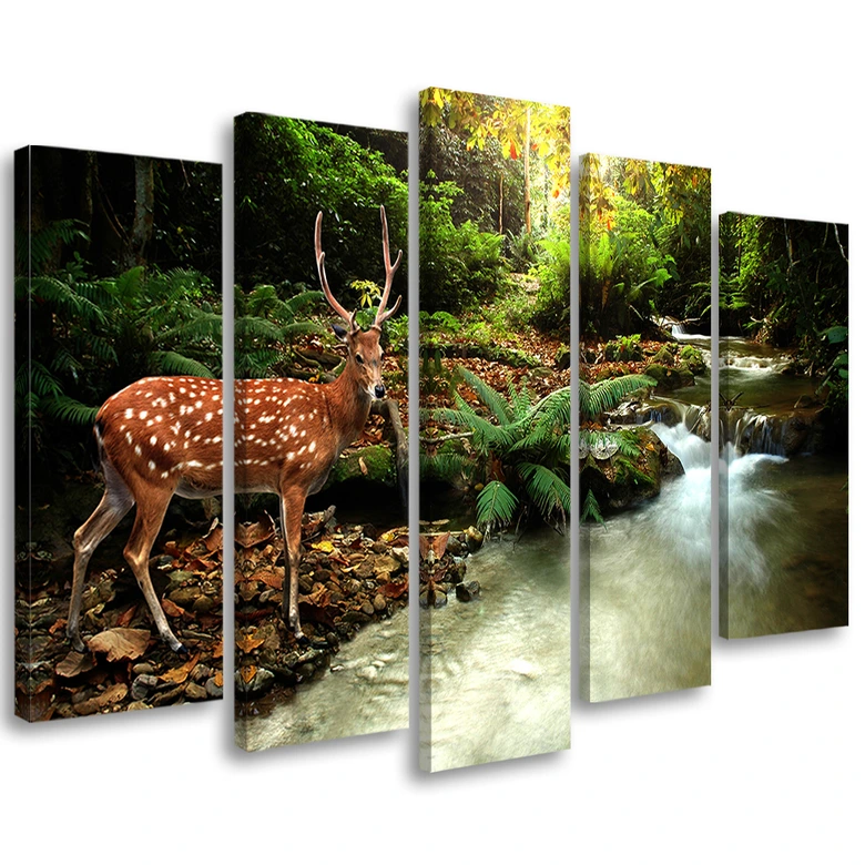 Leinwandbild 5 teilig, Hirschwaldbach 