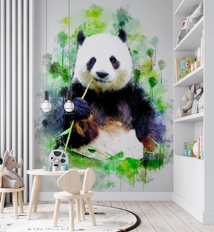 Fototapete, für Kinder Essender Panda 