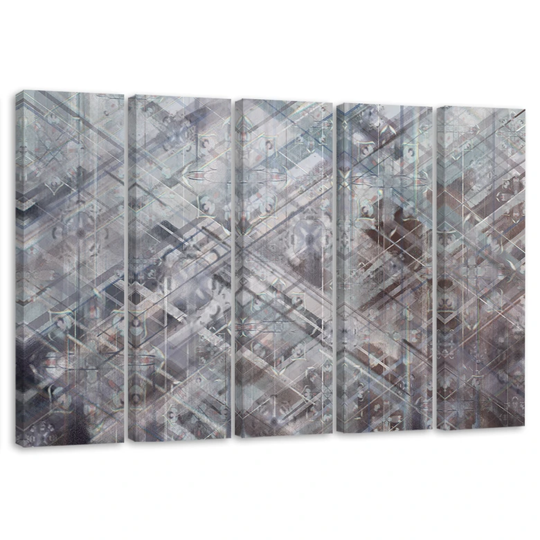 Leinwandbild 5 teilig, Abstrakte geometrische Formen 