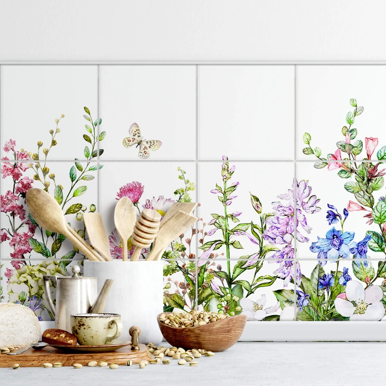 Fliesenaufkleber Sommerwiese - 12er Set - aus der LandIDEE Wohnen & Deko Kollektion 