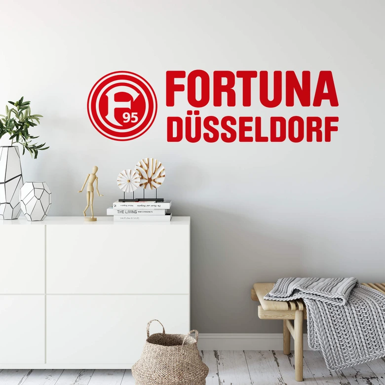 Wandtattoo Fortuna Düsseldorf Logo mit Schriftzug 