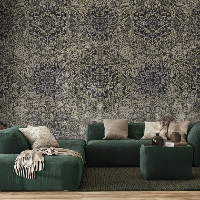 Fototapete Mandala Boho Antikgold - Bloomery Decor 