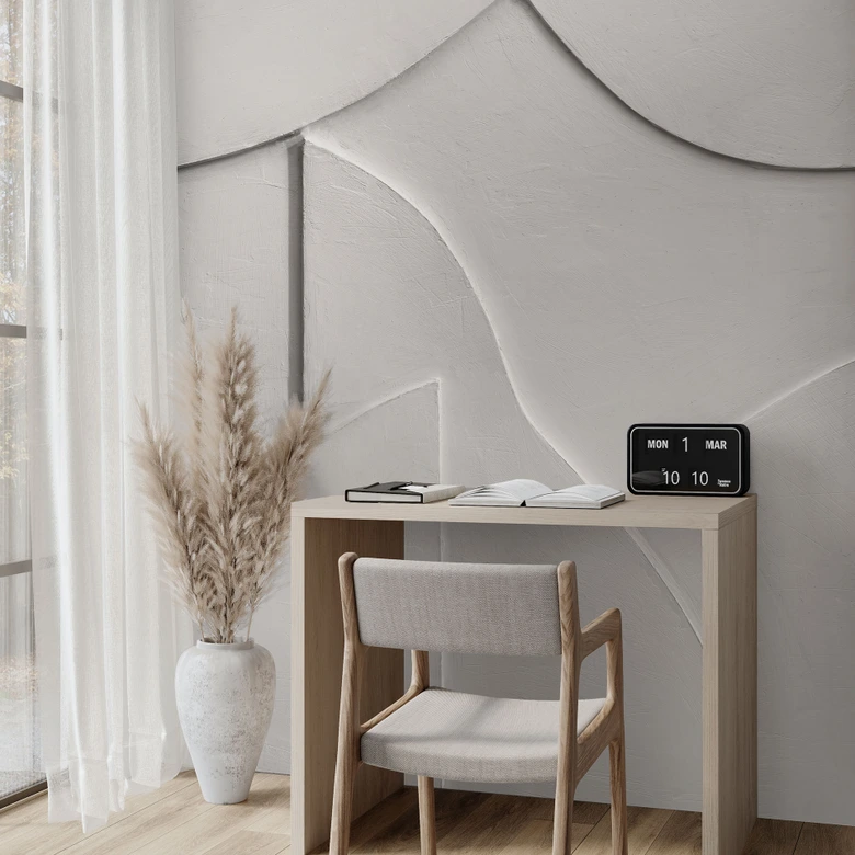 Wall mural Abstract structures in soft beige - Böhmer 