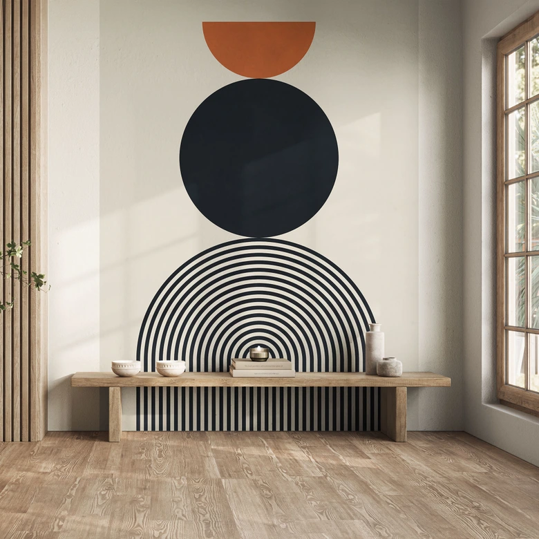 Fototapeta z abstrakcyjnymi liniami i okręgami w harmonii - Costa 