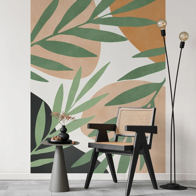 Wall Mural Abstract branches in a tropical look - Costa 