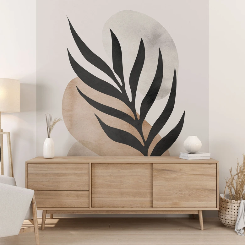 Fototapete Botanische Silhouette mit kunstvoller Geometrie - Costa 