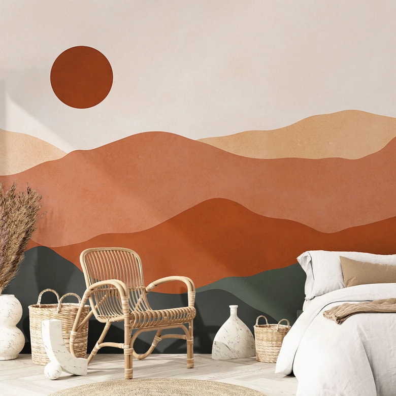 Fototapete Landschaft - Sanfte Hügel in der Abendsonne - Costa 