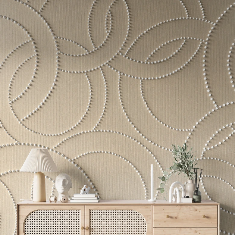 Fototapete Abstrakte Ringe beige | Geometrische Tapete - Grande 