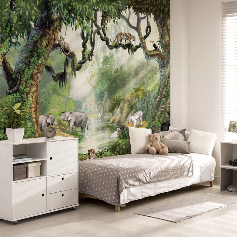 Kikki Belle - Fototapet med djungelkatter 