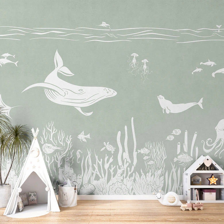 Fototapete Korallenriff und Meerestiere - Eine Reise ins Grüne - Kikki Belle 