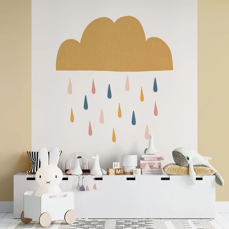 Fotobehang Vrolijke regen in pastelkleuren - Menina Lisboa 