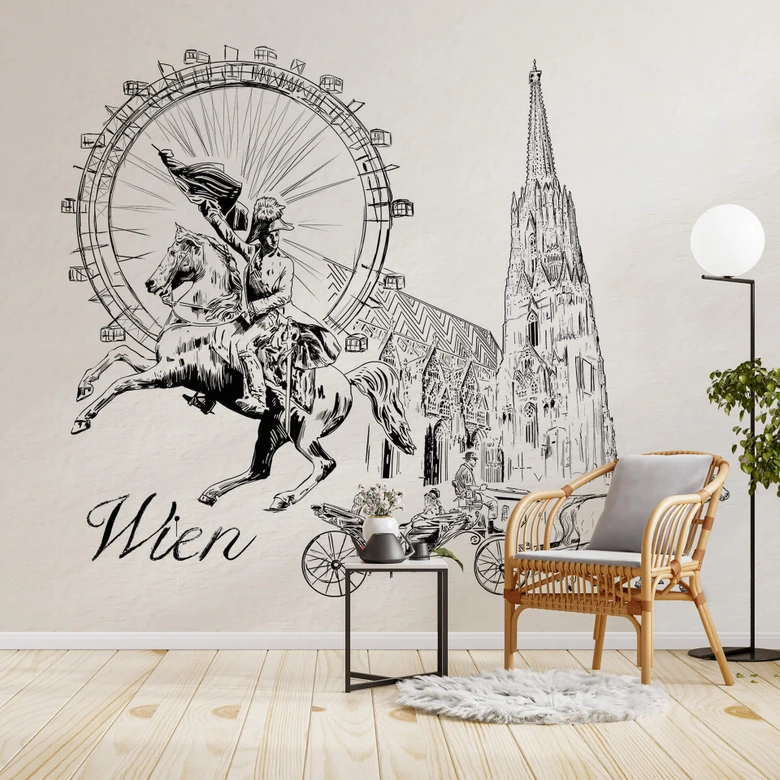 Fototapeta Wiedeń - Czarno-biały - Pokochaj swoje miasto 