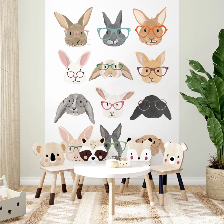Fototapeta króliki w okularach - Melin 
