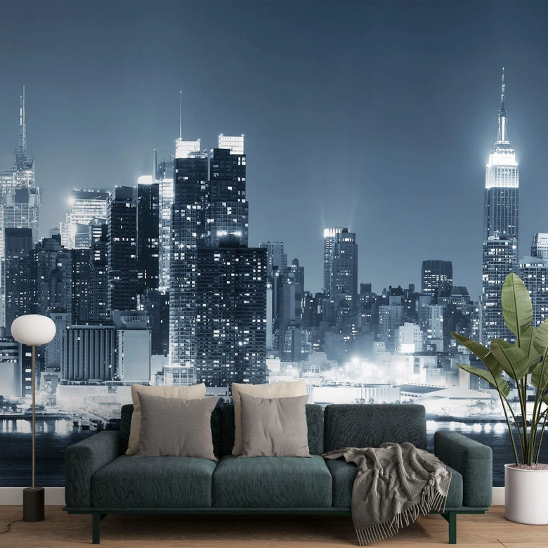 New York at Night 1 - Panorama - Wall Mural 