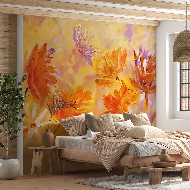 Golden blossom wallpaper | flower wallpaper - Pomata 