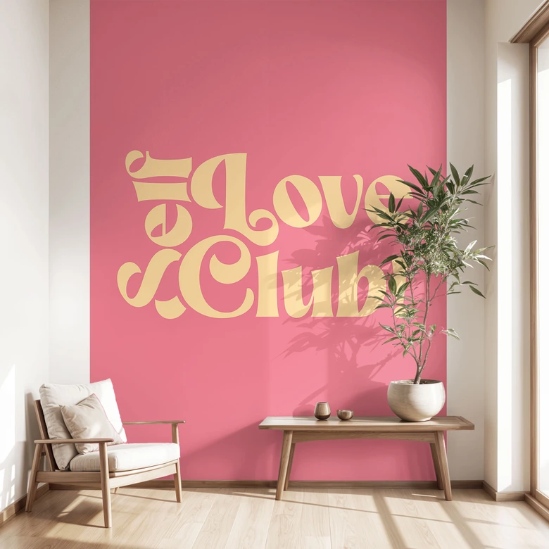 Papier peint Self Love Club Pink | Papier peint amour de soi - Prints by Ayleen 