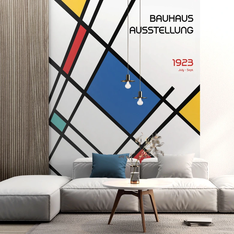 Abstrakte Fototapete Retro Bauhaus Ausstellung 1923 - Retrodrome 