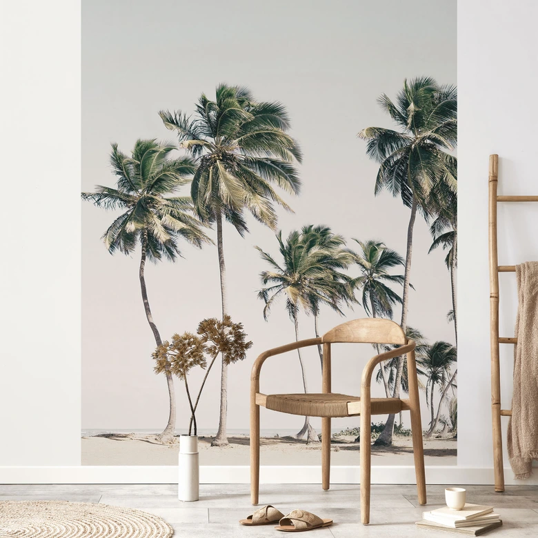 Fototapet på stranden - tropiska palmer på stranden - Sisi & Seb 