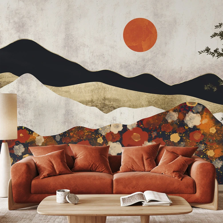 Fototapete Herbstliche Berglandschaft - SpaceFrog Designs 