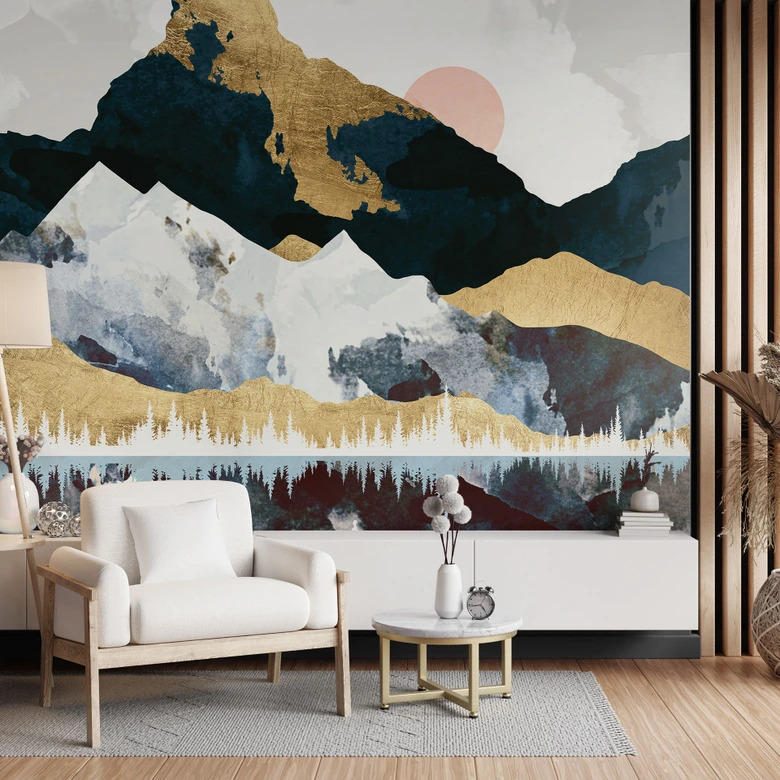 Fototapete Reflektion einer Winterlandschaft - SpaceFrog Designs 