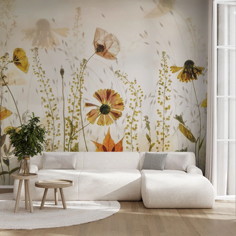 Fototapete Wilde Wiesenblumen im Sonnenlicht | Florale Tapete - Talen 