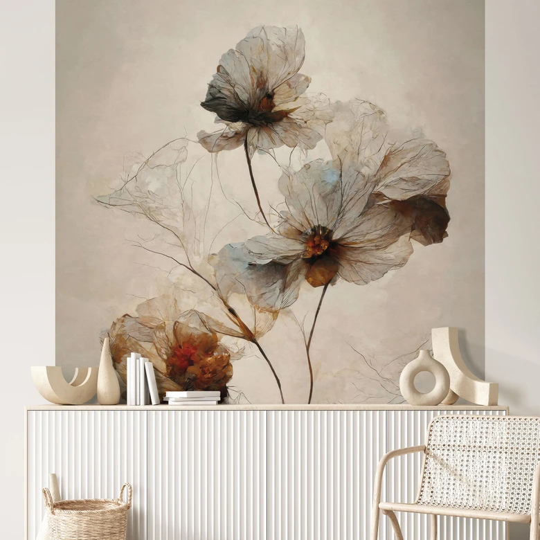 Fototapete Blumentapete | Trockenblumen - Eleganz der Vergänglichkeit - Treechild 