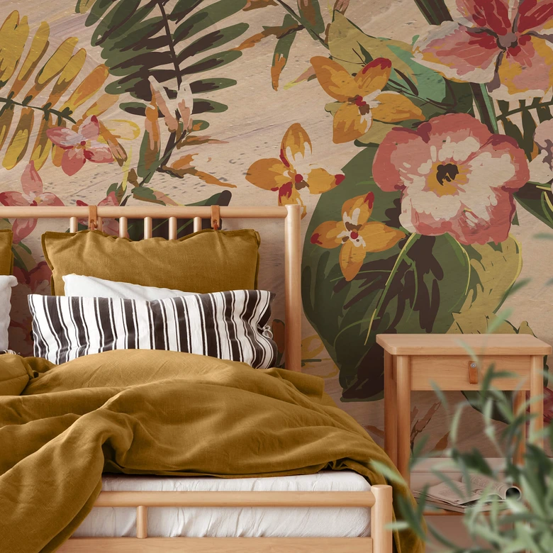 Fototapeta z tropikalnymi kwiatami 