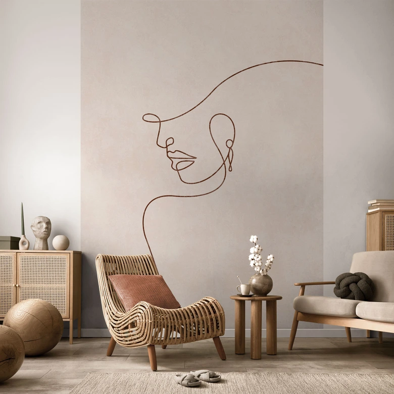 Papier peint Délicats contours d'une femme - Line Art - Tunaboylu 