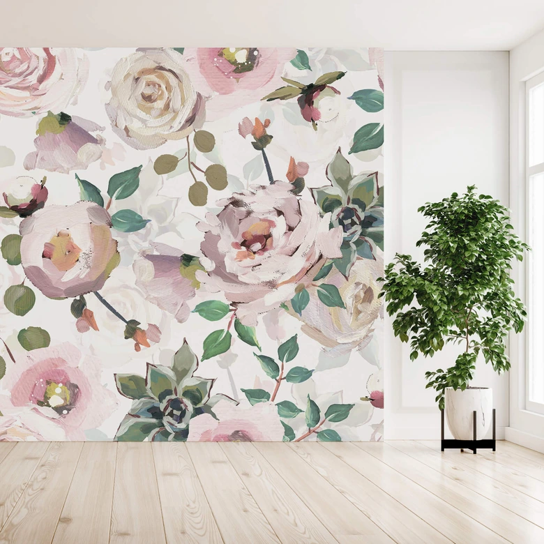 Fototapete UN Designs - Blumen im Gemälde Stil 
