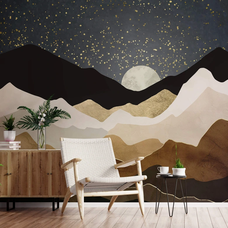 Fototapete SpaceFrog Designs - Goldene Sterne 