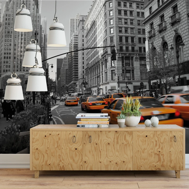 Fototapete - Cabs in Manhattan - 336x260 cm 