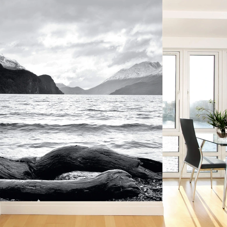 Fototapete Log and Lake 