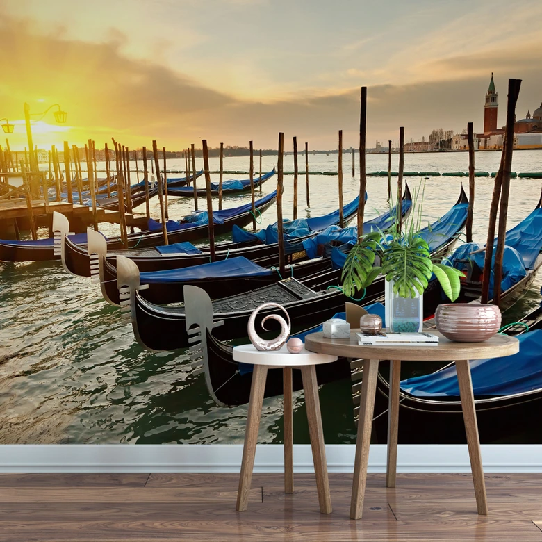 Fototapete Venezianische Gondeln - 336x260 cm 