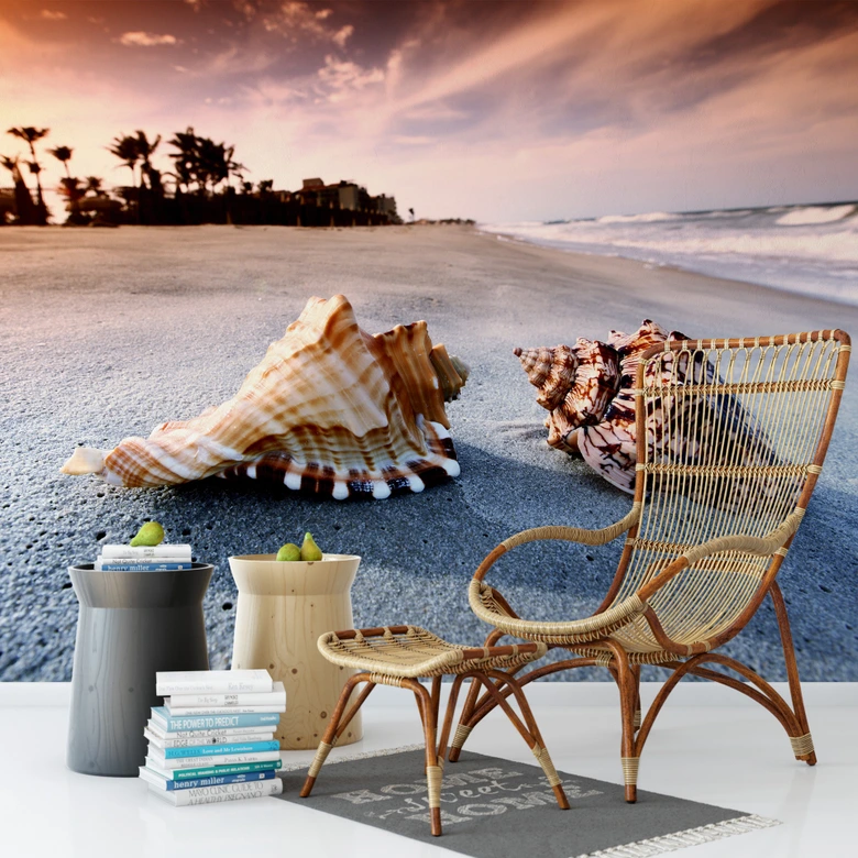 Fotobehang Schelpen op het Strand 