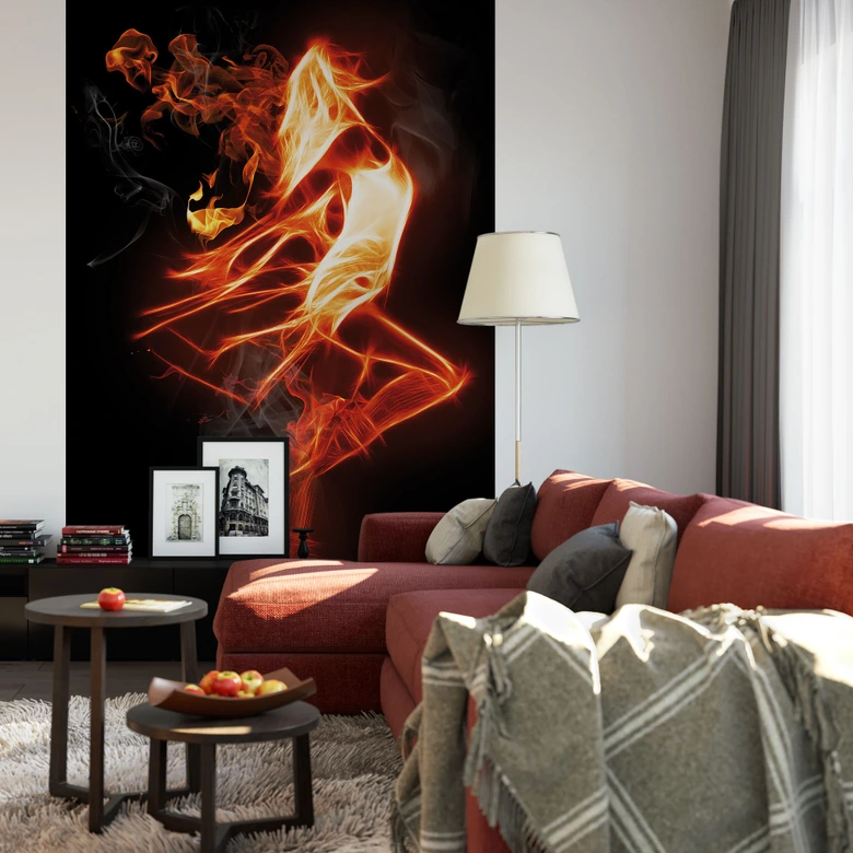 Fototapete Flammentänzer - 144x260 cm 
