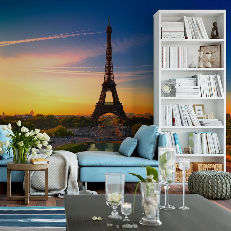 Fototapete Eiffelturm im Sonnenuntergang 