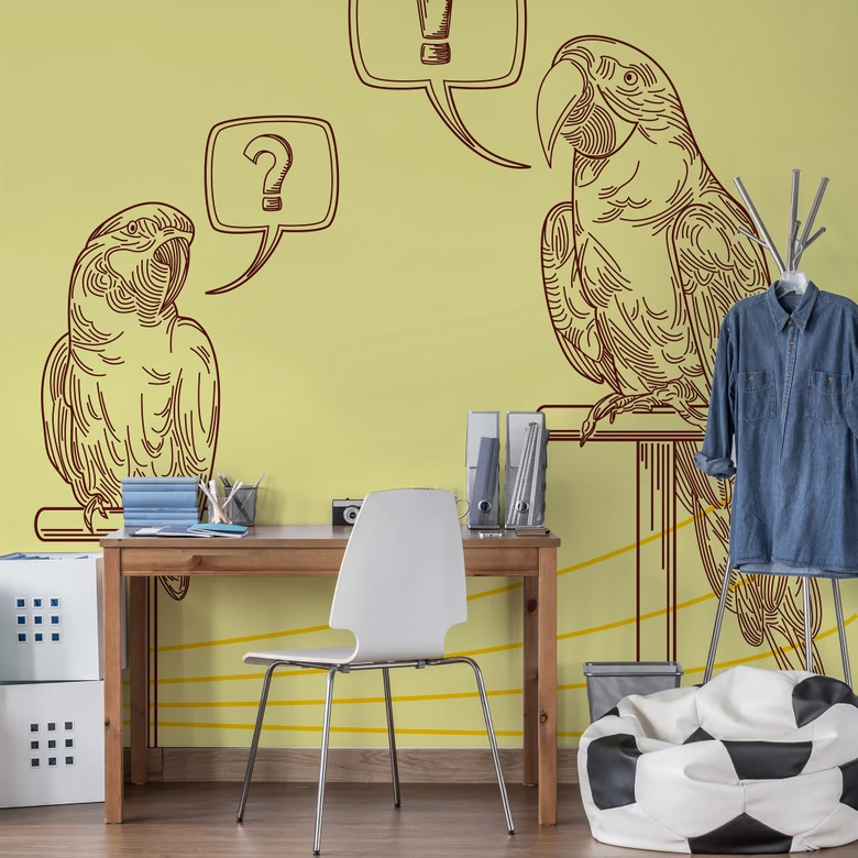 Fototapete Papageien Illustration 
