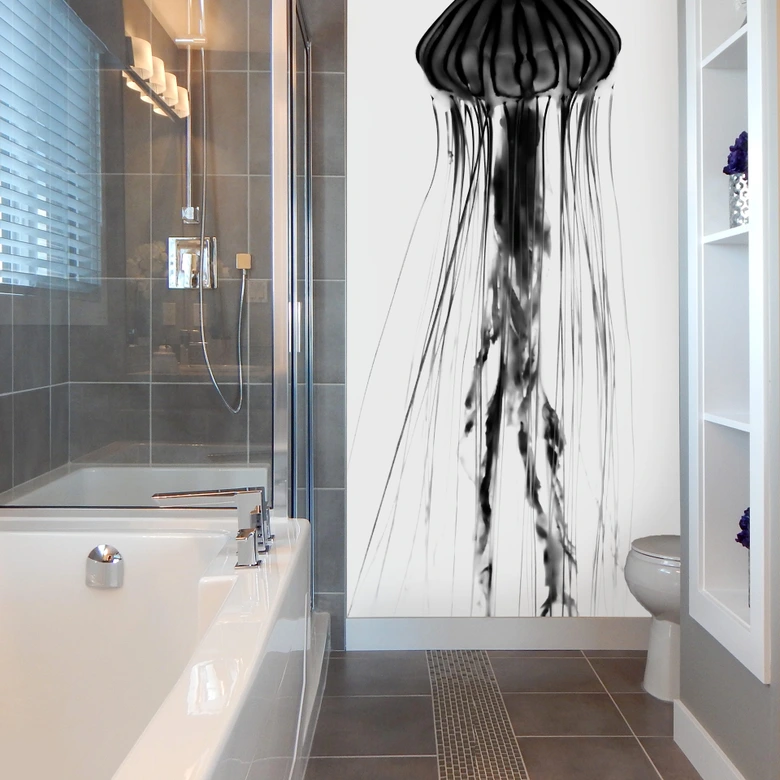 Fototapete Schwarze Qualle - 144x260 cm 