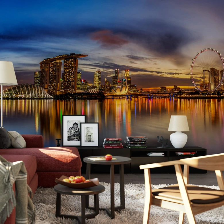 Fotomural Xie - Luces en Singapur 