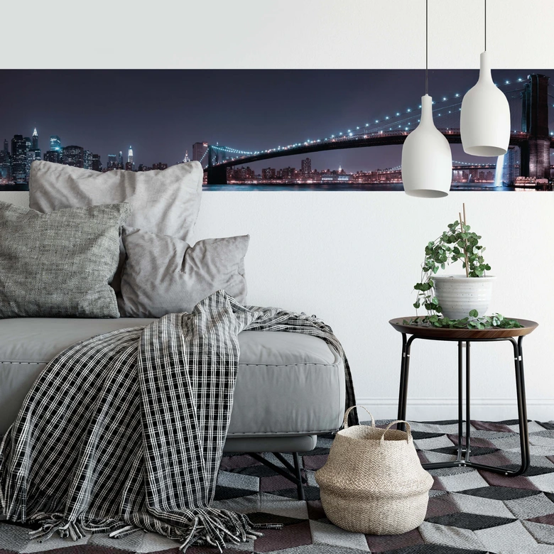 Bravin - Manhattan skyline de noche - 48x260 cm 