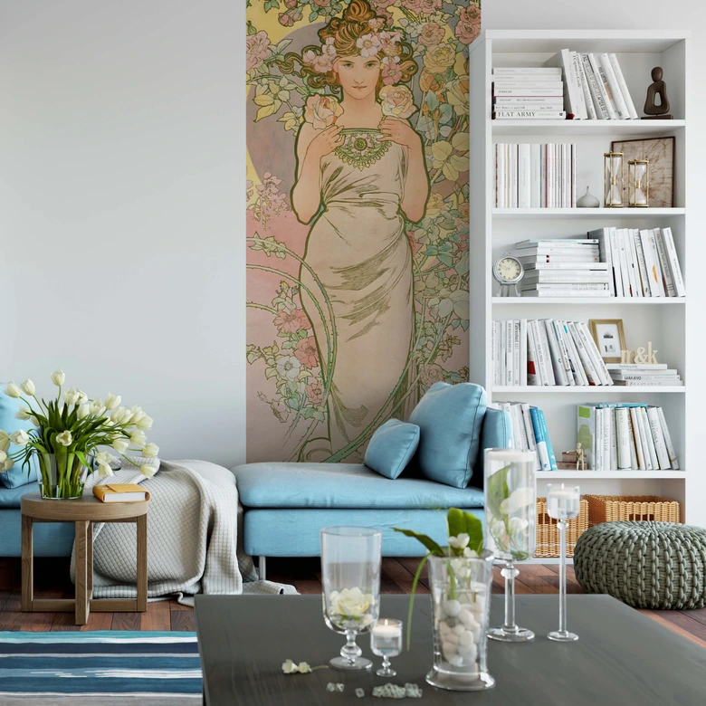 Fototapete Mucha – Die Rose - 96x260 cm 
