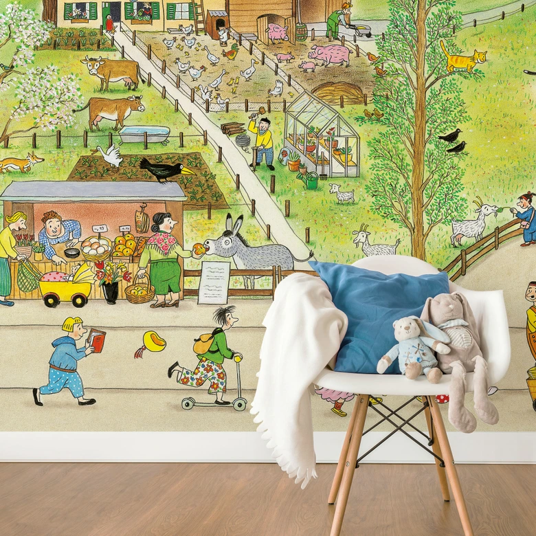 Wimmel - Construction Site in Spring - Wall Mural 